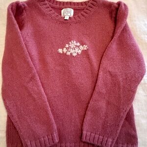 Bonpoint Pink Sweater with Floral Design